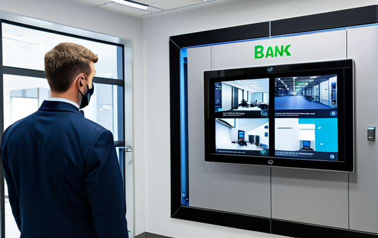 Modern Office Security System**
"A sleek, modern office lobby with advanced security features. Show a professional security guard in a smart uniform monitoring a bank of screens displaying feeds from AI-powered security cameras. Include a biometric access control system at the entrance. The scene should be well-lit and clean, conveying a sense of safety and order. Focus on technology: AI analytics, facial recognition, and digital access points. fully clothed, appropriate attire, professional setting, safe for work, perfect anatomy, correct proportions, natural pose, high quality"
**