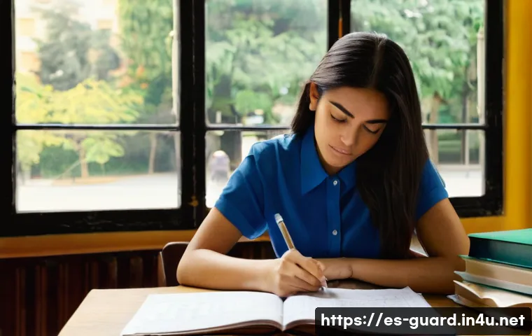 경비지도사 기출문제 학습법 - Prompt for "An&aacute;lisis de Ex&aacute;menes Pasados" (Past Exam Analysis):**
"A determined young Latina woman, ...